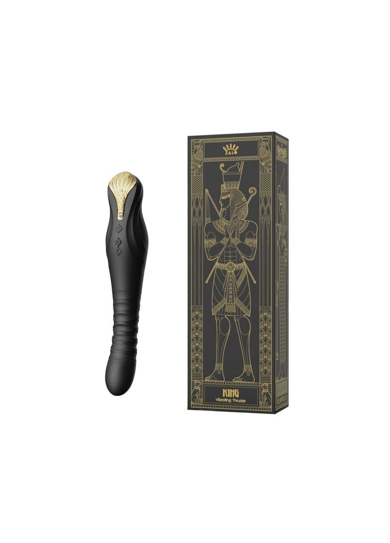 Смартвибратор-пульсатор Zalo — King Obsidian Black, кристалл Swarovski No Brand (366877972)