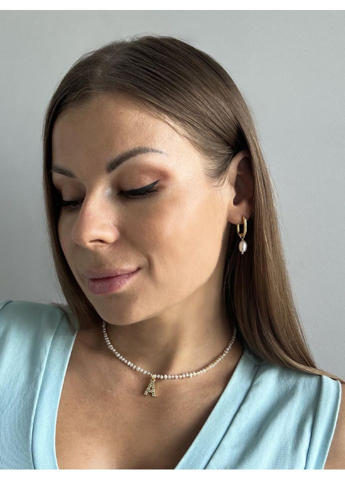 Чокер з дрібних перлин з літерою імені 5353 (Буква А) LeBijou (368559377)