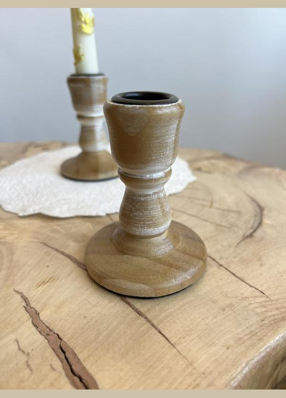 Деревянный подсвечник rustic под классическую свечу декор в натуральном стиле No Brand (346591206)