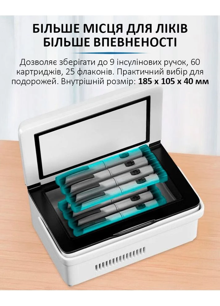 Медичний портативний міні холодильник Coolbox CL-А08 для ліків, інсуліну / сумка / USB / 220V / 2xАКБ No Brand (362411325)