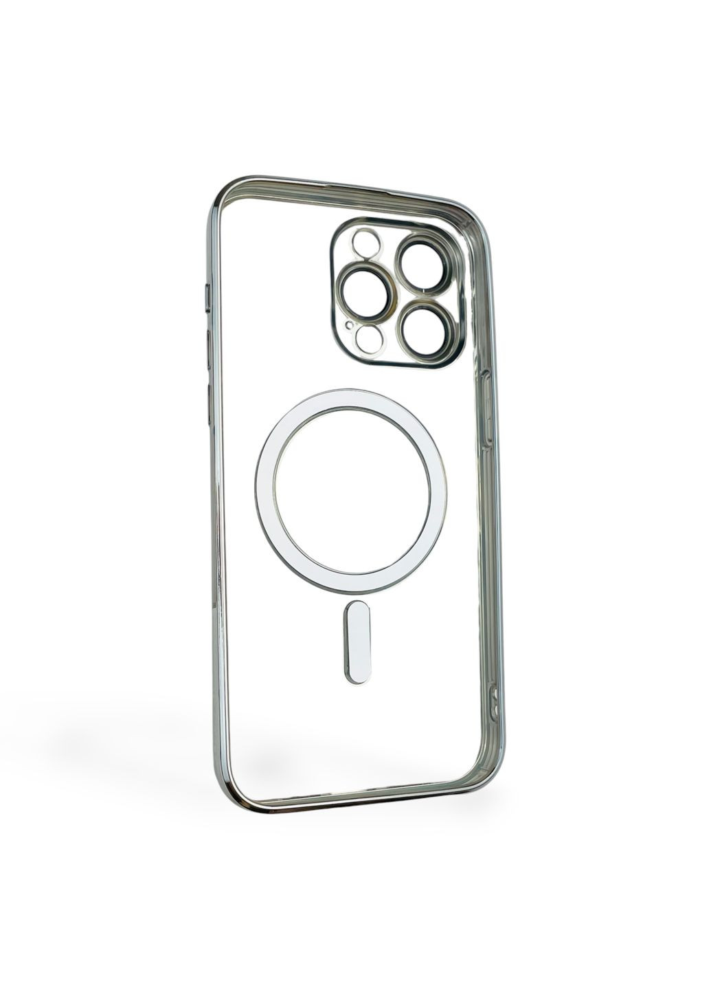 Чохол для iPhone 15 Pro Max з лінзами на камері з MagSafe на айфон 15 про макс срібний Apple (366389042)