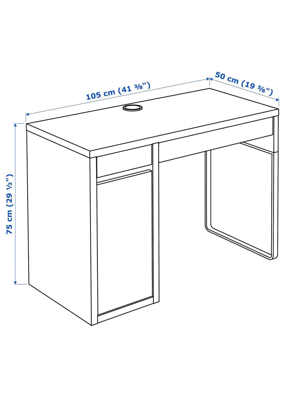 Письмовий стіл ІКЕА MICKE 105х50 см (80213074) IKEA (267901358)