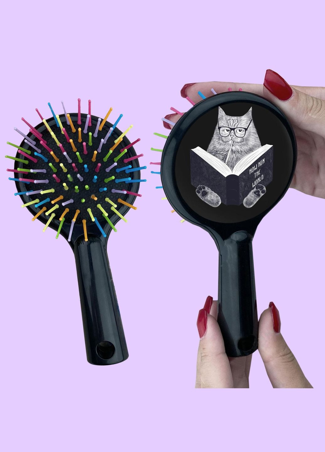 Расческа для волос с рисунком #00022 Черный No Brand (315046204)