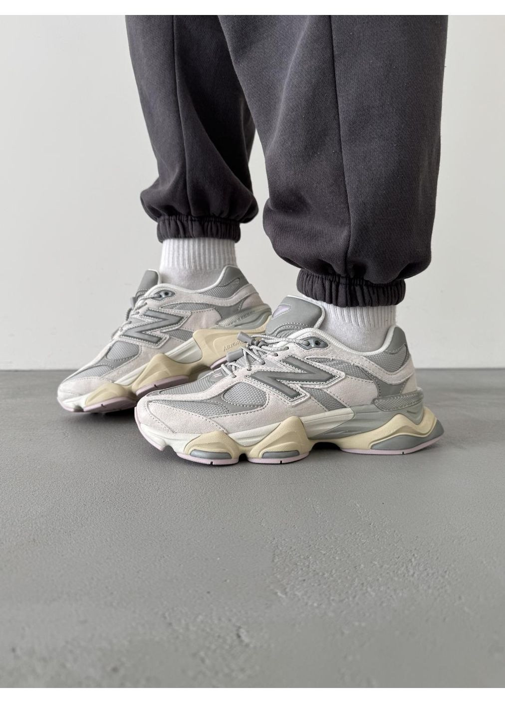КРОССОВКИ ЖЕНСКИЕ NEW BALANCE 9060 GREY BEIGE PINK НЬЮ БЕЛАНС 9060 No Brand розовые демисезоны (369387297)