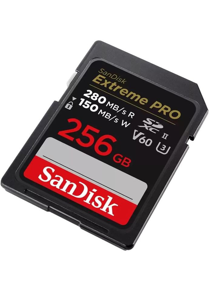 Карта памяти SD 256GB C10 UHS-II U3 R280/W150MB/s Extreme Pro V60 SanDisk (322843503)