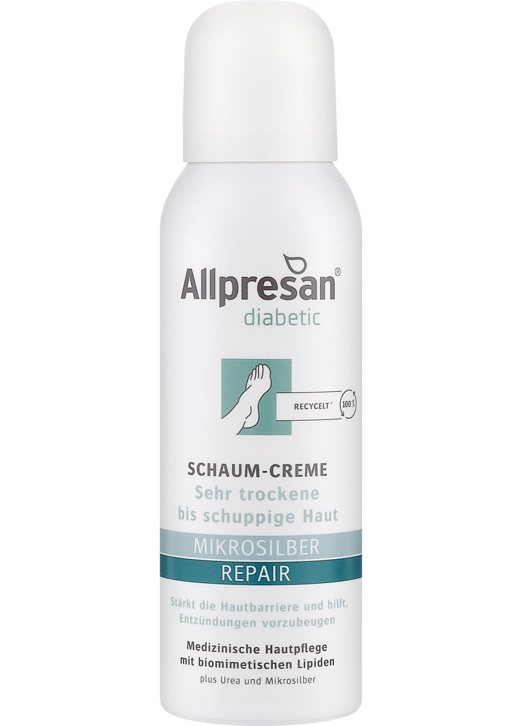 Крем-піна для ступень зі сріблом Diabetic Microsilver + Repair Schaum-Creme 200ml (1376139-36050972) Allpresan (368601503)