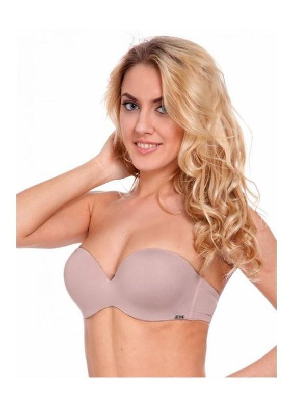 Бежевий бюстгальтер балконет leilive 6001 гладенький тілесний розмір 75д анжеліка Leilieve поліамід
