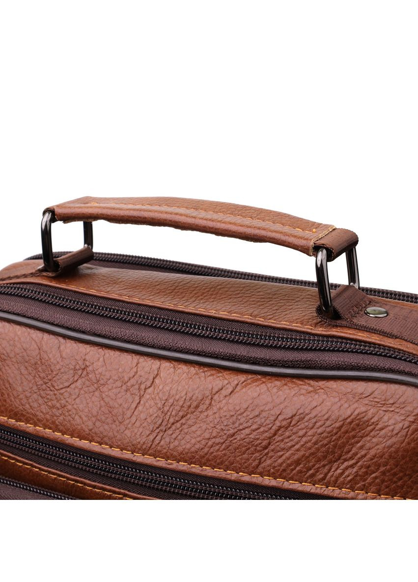 Зручна чоловіча сумка з ручкою для перенесення в руці з натуральної шкіри 23025 Світло-коричневий Vintage (348430372)