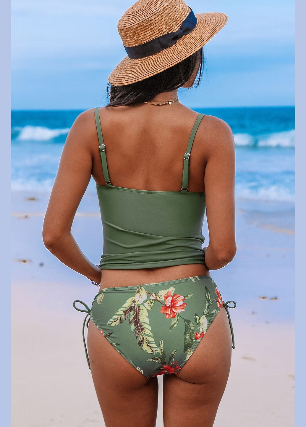 Оливковый (хаки) летний купальник CUPSHE