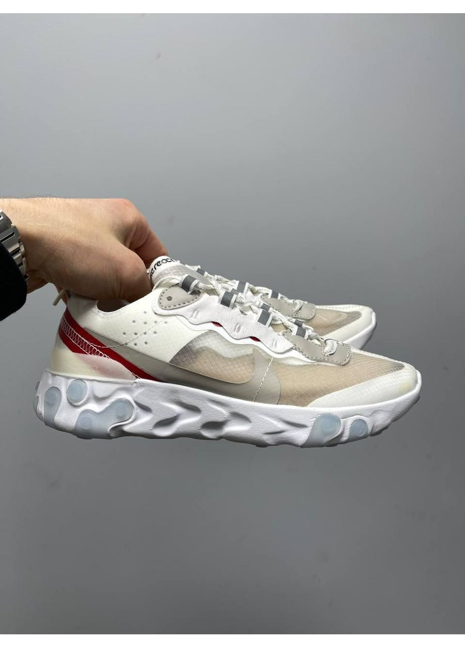 КРОССОВКИ ЖЕНСКИЕ NIKE REACT ELEMENT 87 WHITE НАЙК РЕАКТ No Brand бежевые демисезоны (367177115)