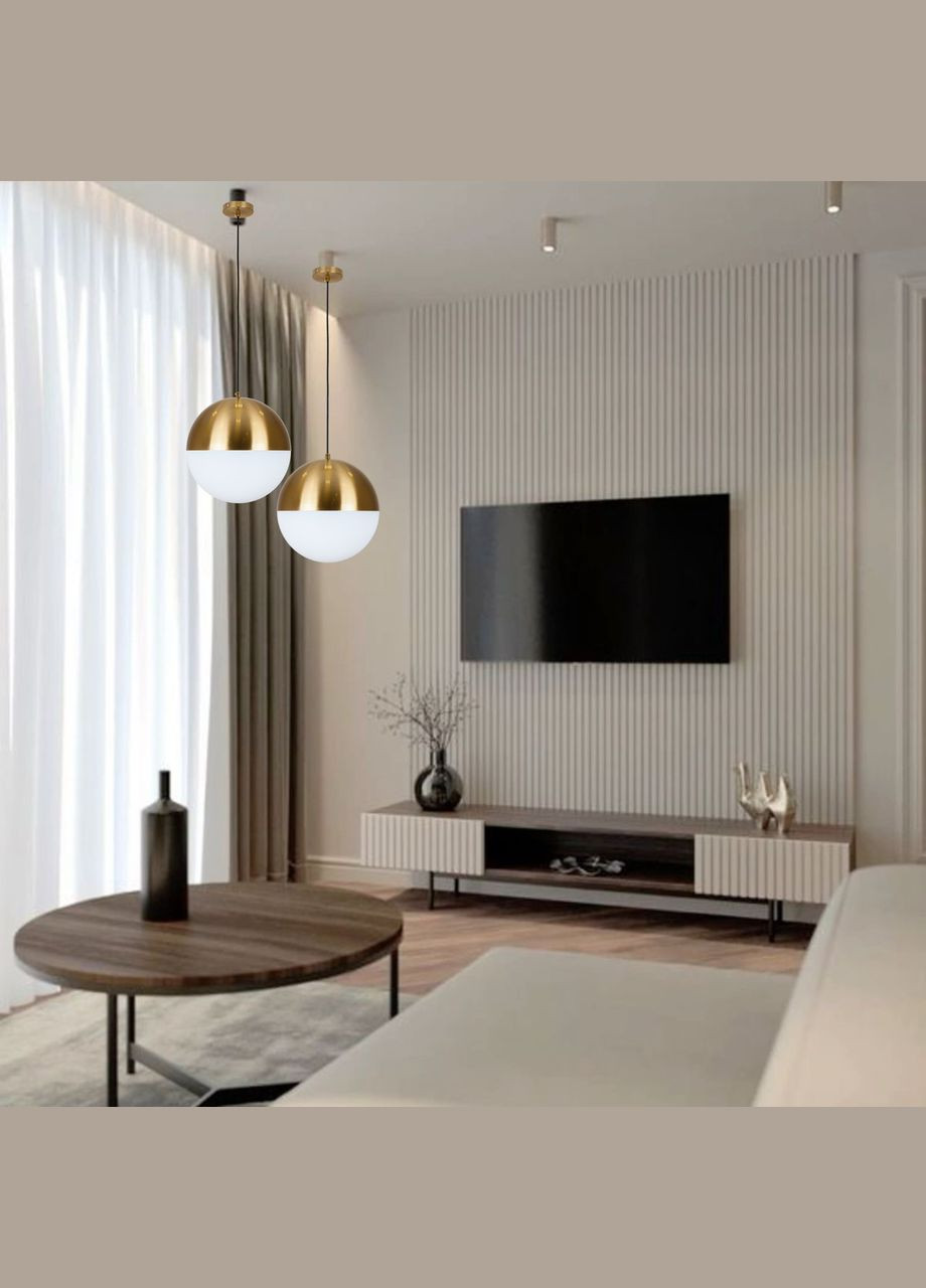 Бронзовий дизайнерський підвіс "Сфера" 25см (52-9815-1(250) BRZ+WH) No Brand (370072443)