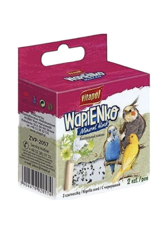 Мінеральний камінь Wapienko Mineral Block 2 шт / 35 г для папуг з чорним кмином Vitapol (276973570)