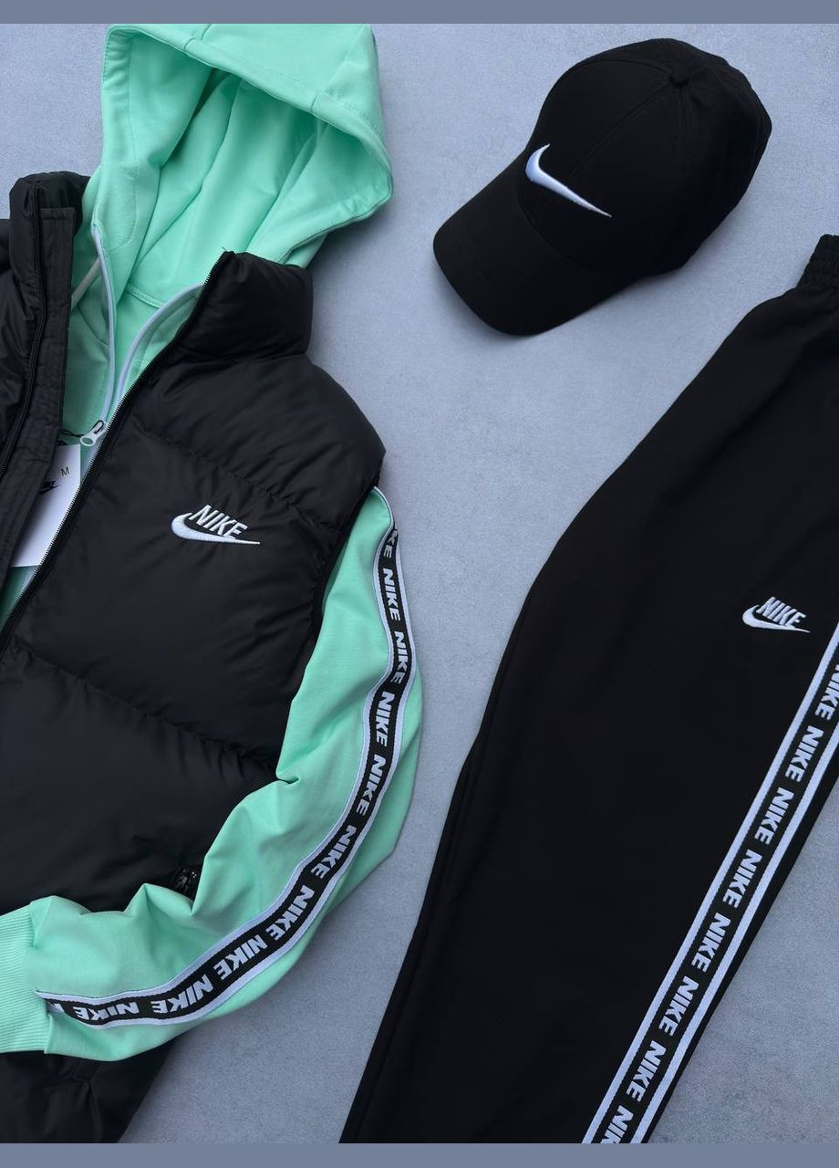 М'ятний набір nike жилет,зіп худі лампас,штани,кепка,2 пари шкарпеток No Brand