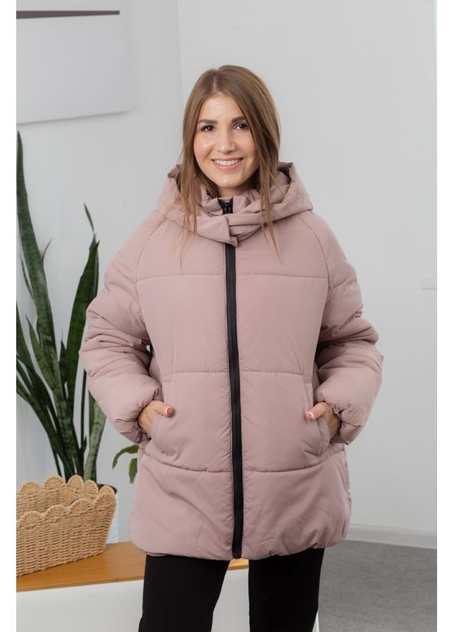 Темно-бежевая демисезонная куртка женская 22.1845 46( ) темно бежевый AKSAN