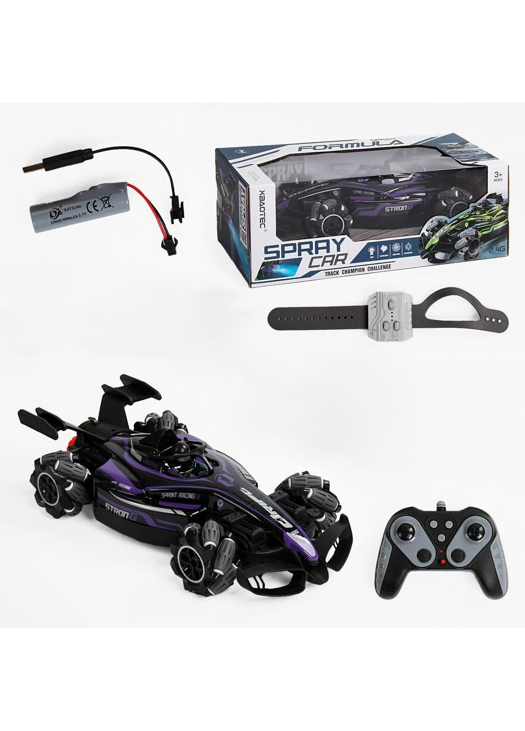 Машинка для дрифту на радіоуправлінні з парогенератором (2390-2) підсвічування, роликові колеса No Brand (312005750)