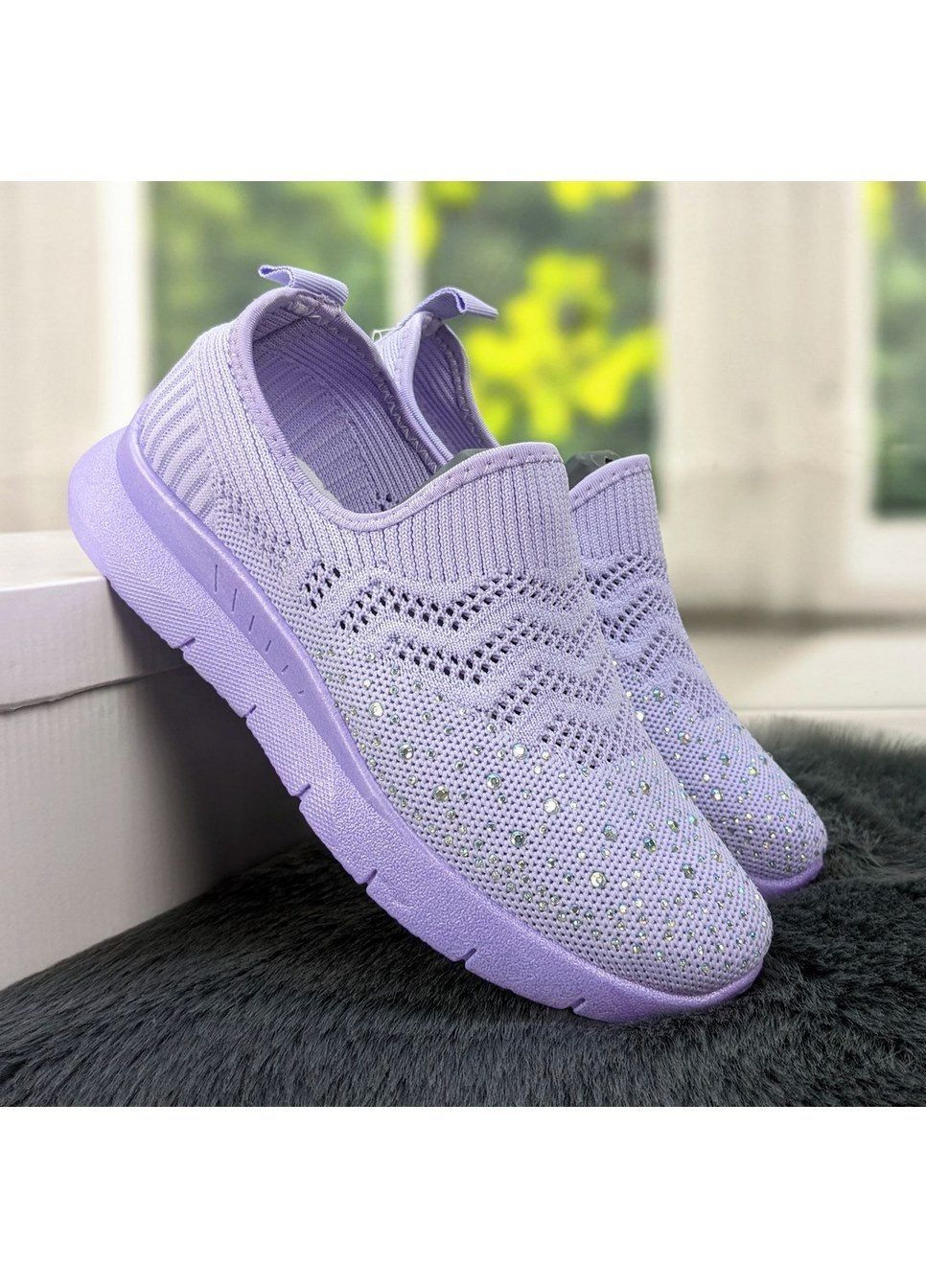 Кросівки жіночі текстильні без шнурків Gipanis бузкові літо (294050581)