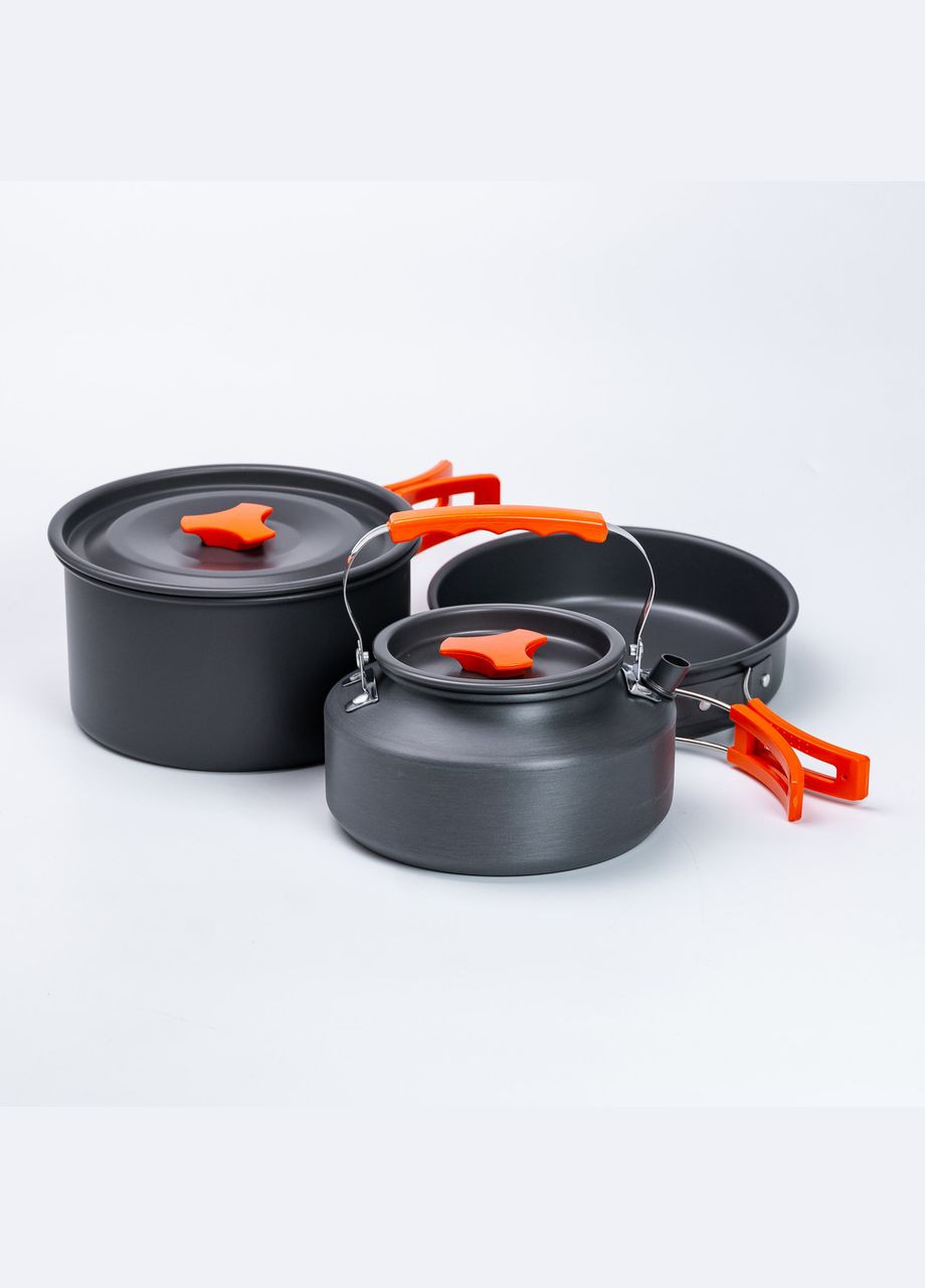 Набор туристической посуды в сумке для похода и кемпинга: кастрюля, сковорода, чайник HP39577C LUGI (305389930)