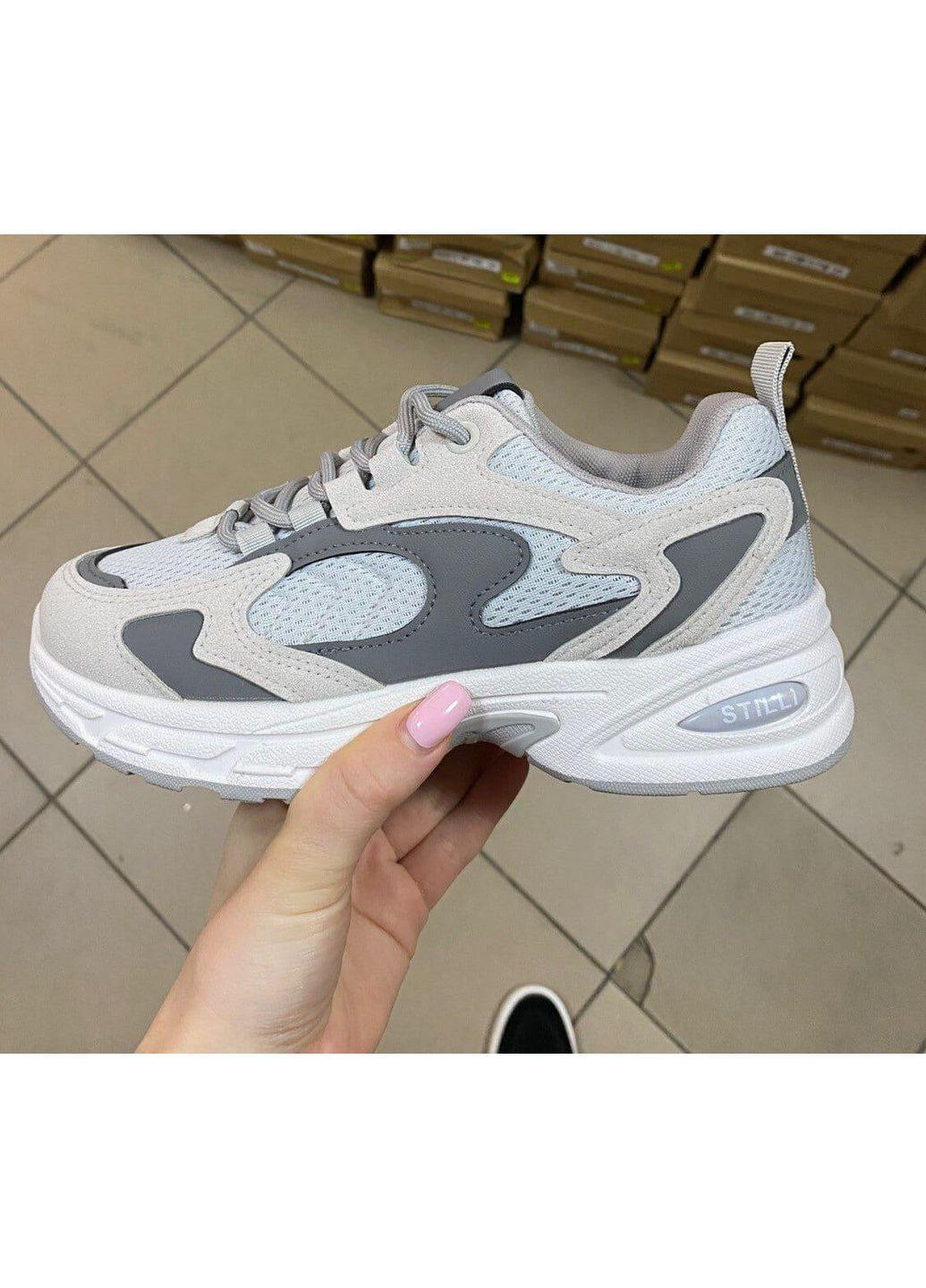 Шкіряні жіночі Still кросівки сірі демісезони (363045473)