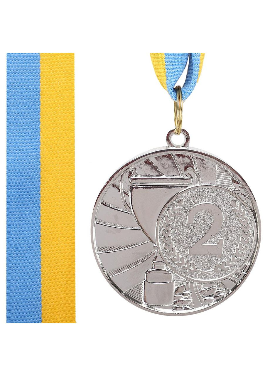 Медаль спортивна зі стрічкою CUP d-5см C-6208 (метал, d-5см, 20g 2-срібло) SP-Sport (361439915)