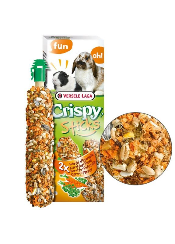 Зерновая палочка с морковью и петрушкой для кроликов и морских свинок Crispy Sticks 110 г (5410340620601) Versele-Laga (328799879)