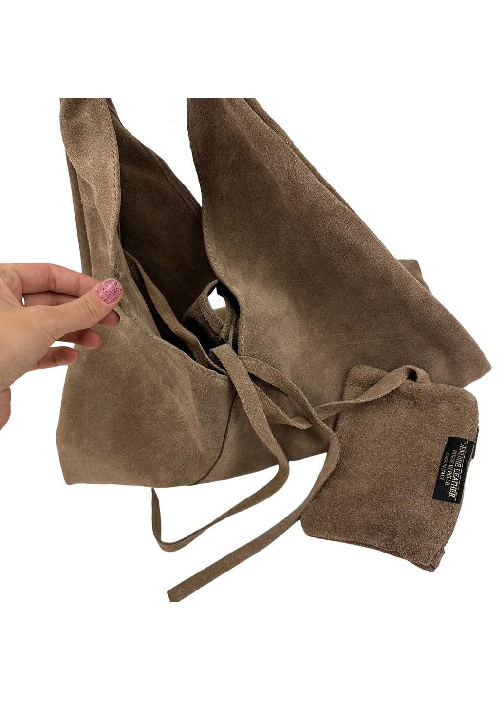 Сумка-шоппер коричневая замшевая большая Italy F-IT-7625C-D Firenze (315688264)