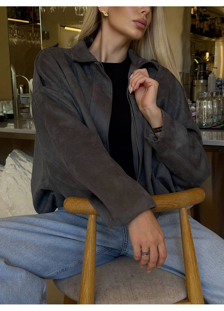 Жіночий замшевий бомбер на підкладці — заміри в описі Vione на блискавці (367076174)