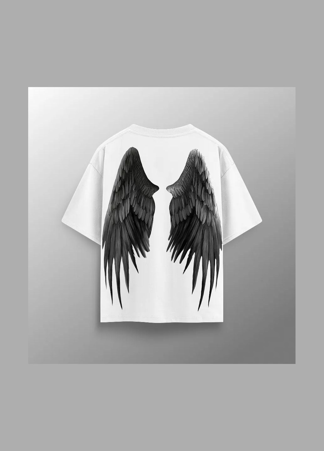 Женская футболка оверсайз "Крылья" белого цвета. (1111M5721) No Brand - (335812789)