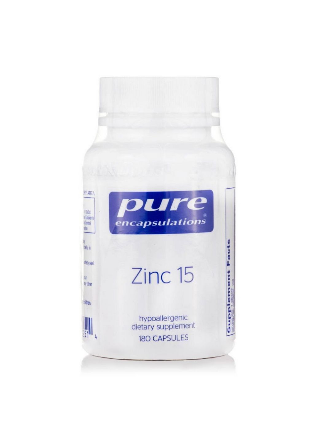 Вітаміни та мінерали Zinc 15 mg, 180 капсул Pure Encapsulations (293480544)