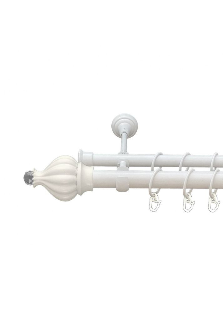 Карниз Таджа-Кристал металевий дворядний відкритий гладка труба Арктіс 25\19 мм 160 см (00-00010358) ORVIT (300284200)