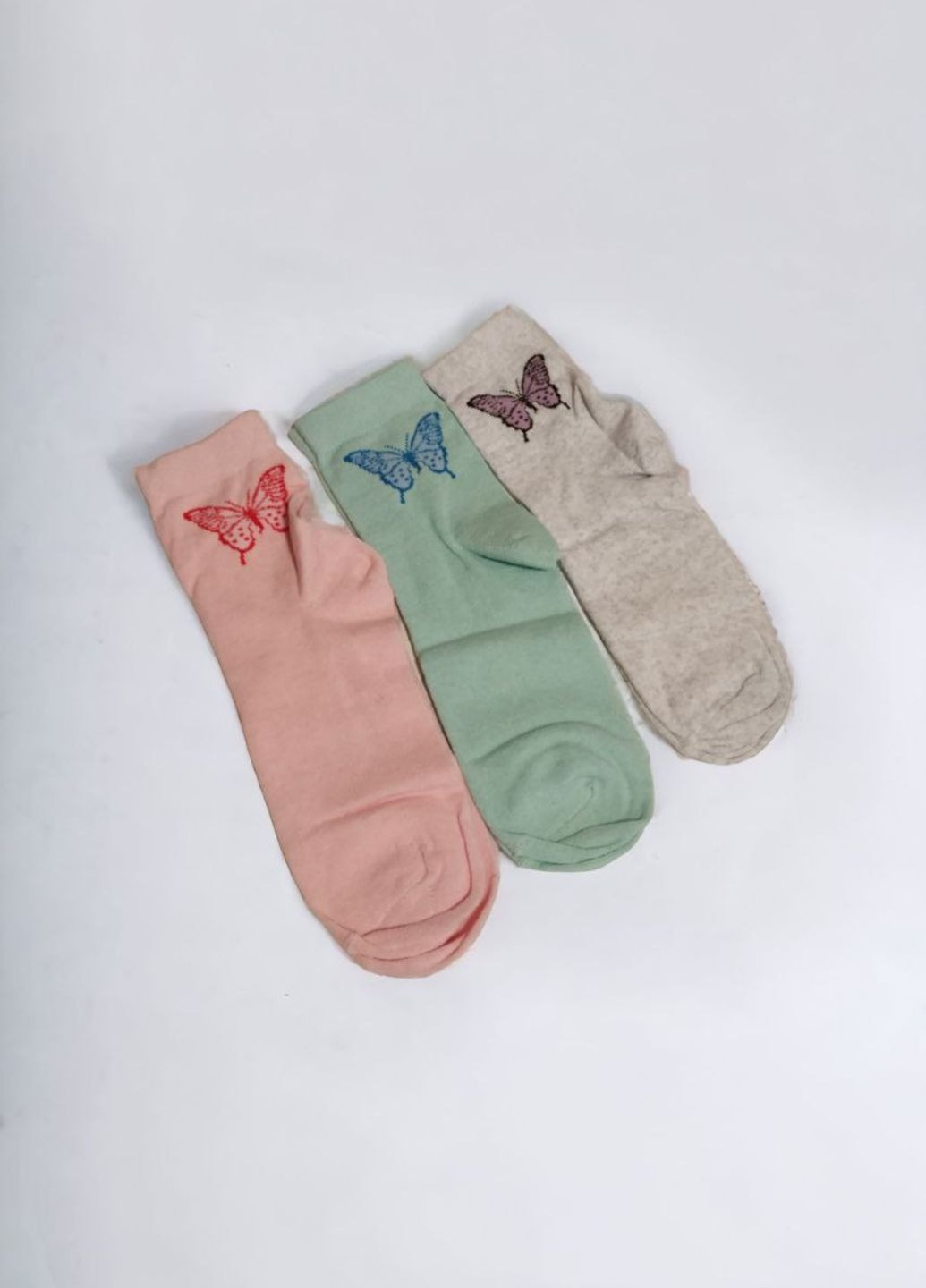 Комбинированные набор женских носков веселые бабочки (1030-01) Житомир бабочки (364653389)