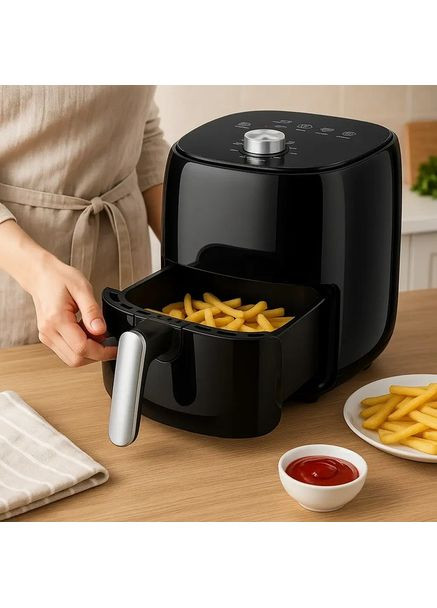 Електрична фритюрниця аерогриль 2 л з кошиком для смаження мультипіч з антипригарним покриттям (SB324) Crownberg (361161770)