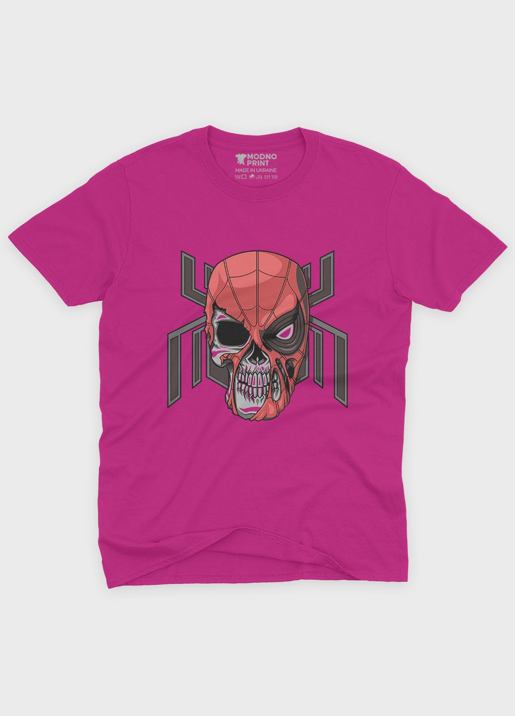 Розовая демисезонная футболка для мальчика с принтом супергероя - человек-паук (ts001-1-fuxj-006-014-081-b) Modno