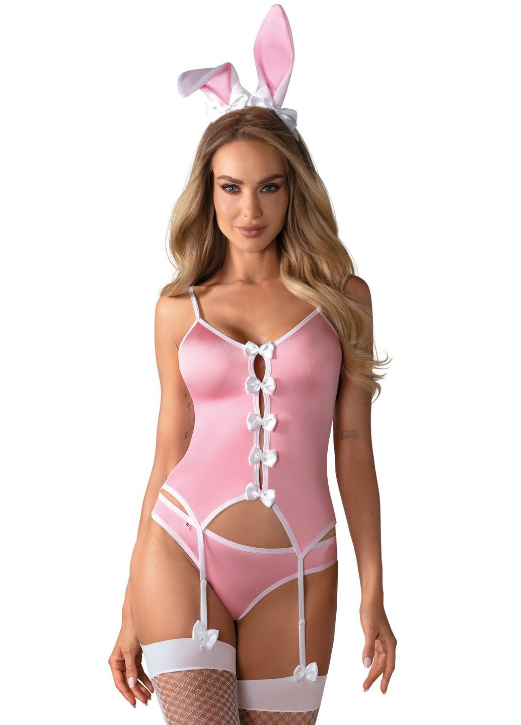 Розовый демисезонный игровой костюм кролика bunny suit Obsessive