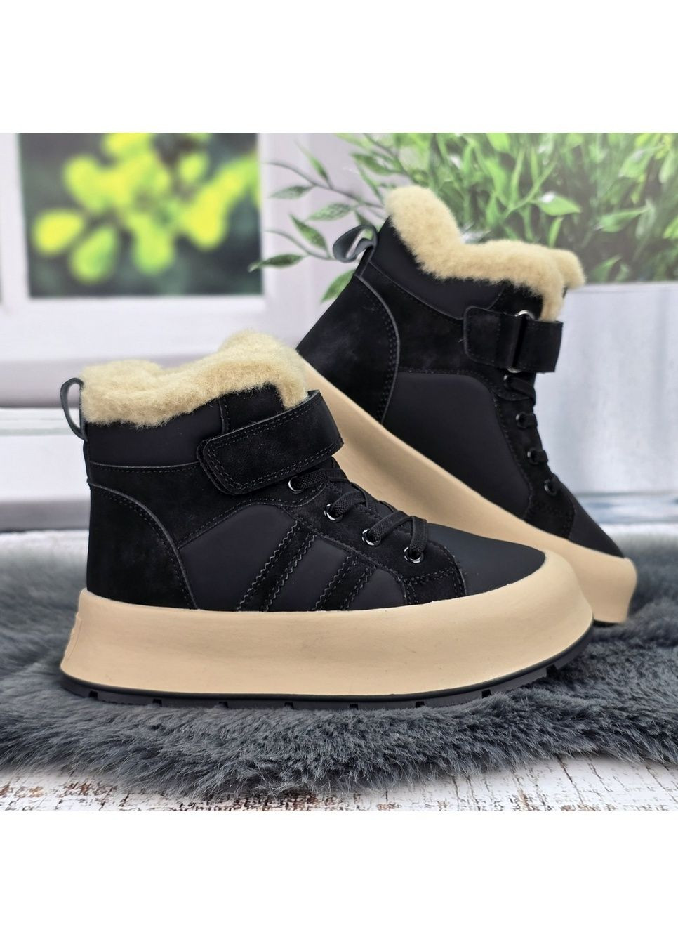 Черные повседневные зимние ботинки детские для девочки зимние Tom.M