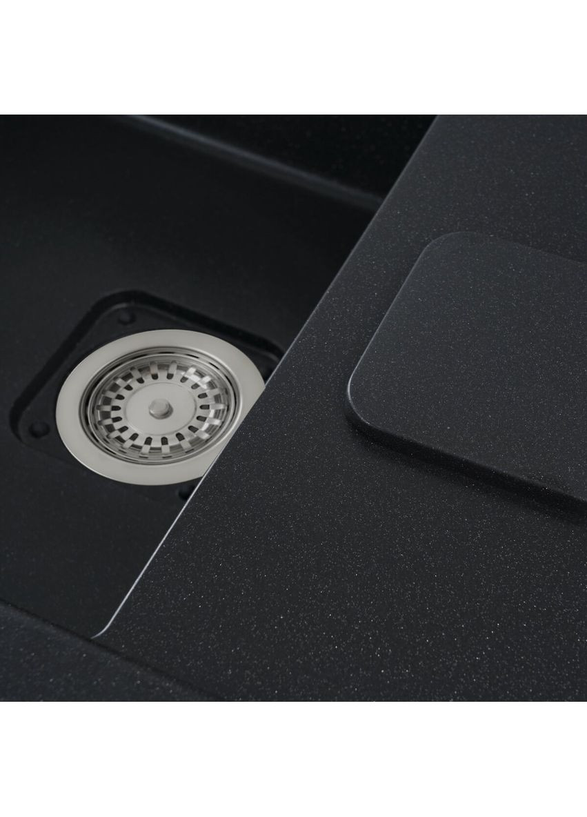 Гранитная мойка для кухни 7850 CUBE матовая Черный металлик Platinum (336936462)
