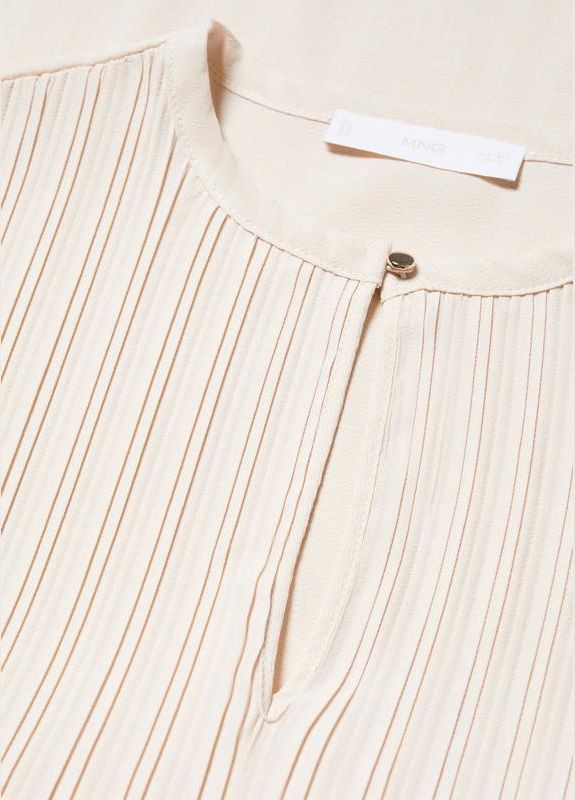 Молочная топ блузка плиссе базовая молочная Mango