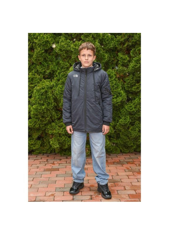 Синя демісезонна синя осіння парка на флісі 152 см No Brand