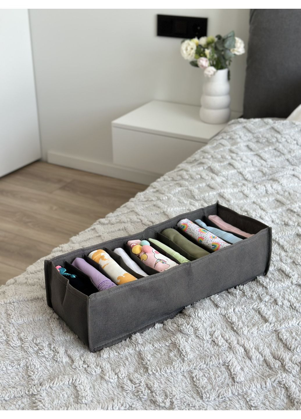 Набор гибких органайзеров XS, S, M без картона (бежевый) для белья и детских вещей. Organize (356473633)