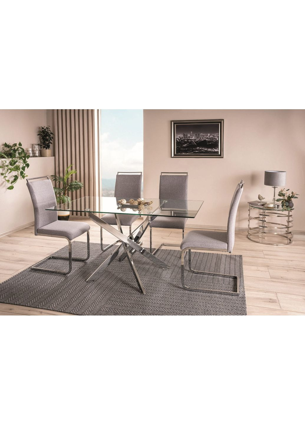 Журнальний столик LIVIA скло димчасте/срібний D. 60 LIVIASDS Signal (372178019)