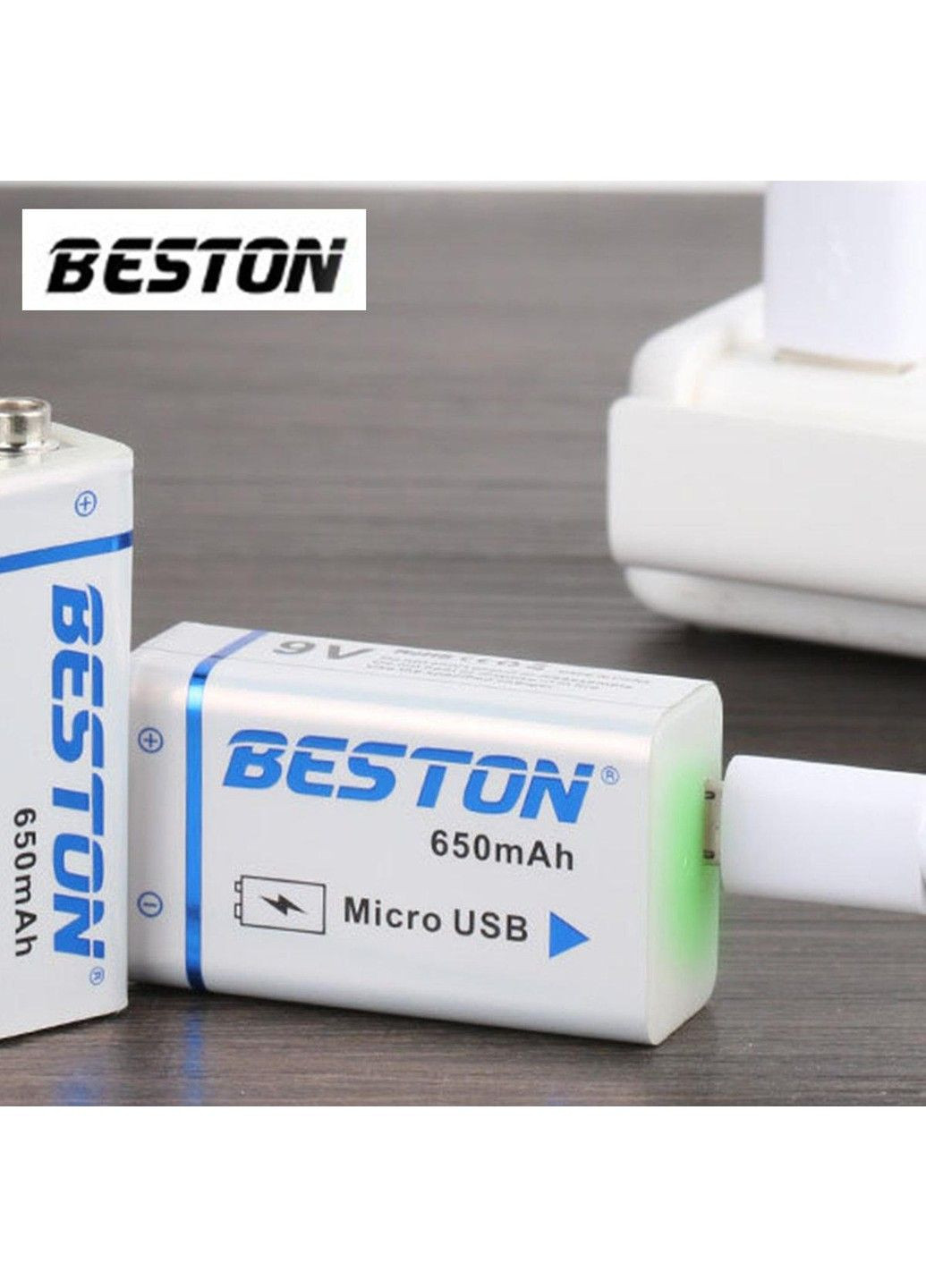 Акумулятор крона Beston 650mAh 9V Li-ion microUSB No Brand (332636834)