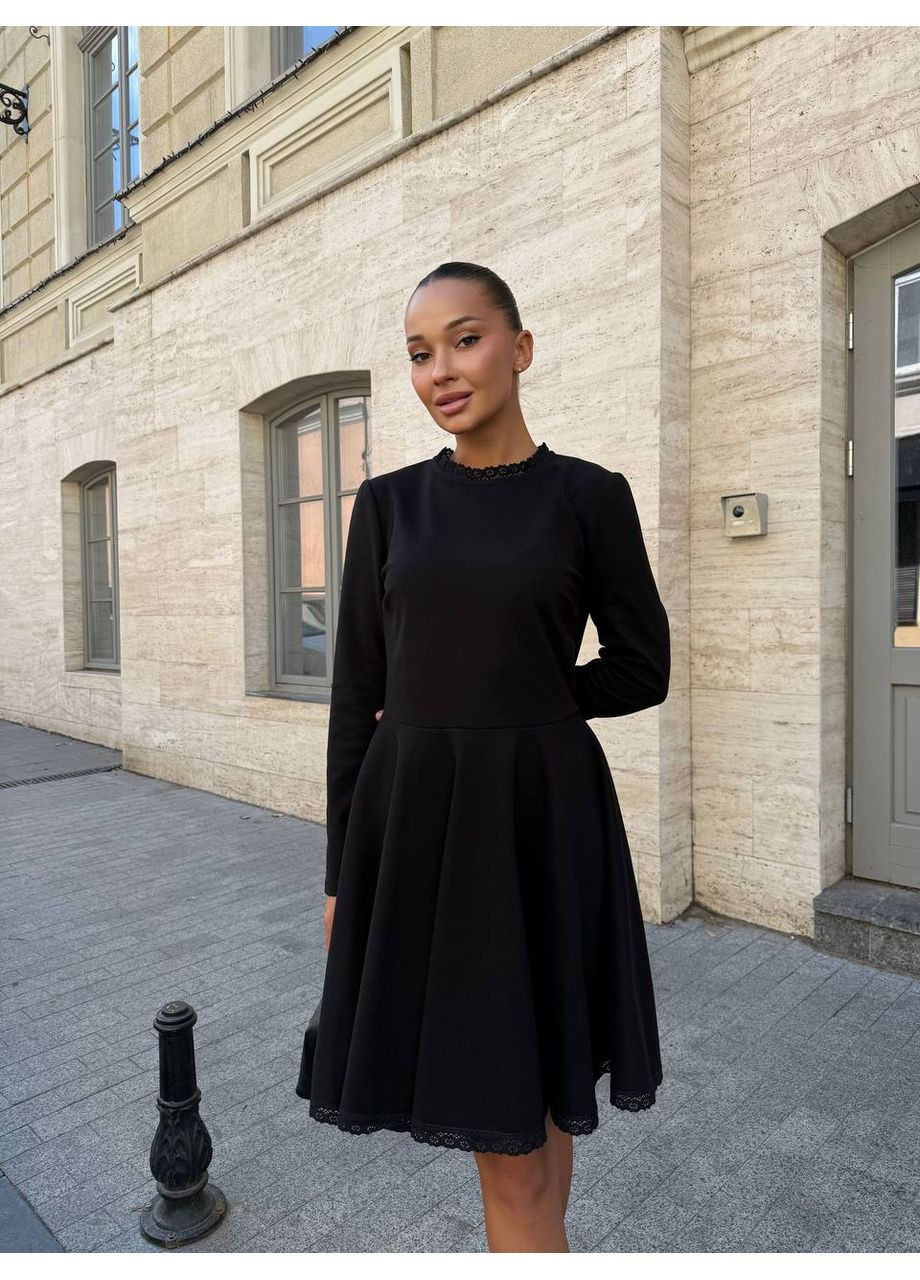 Черное праздничный, повседневный, деловое, кэжуал женское платье елегантное а-силуэт Style Point однотонное