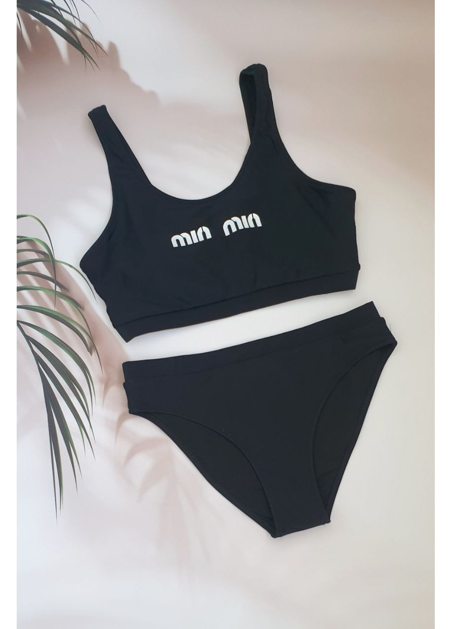 Чорний літній купальник топом для дівчаток роздільний No Brand