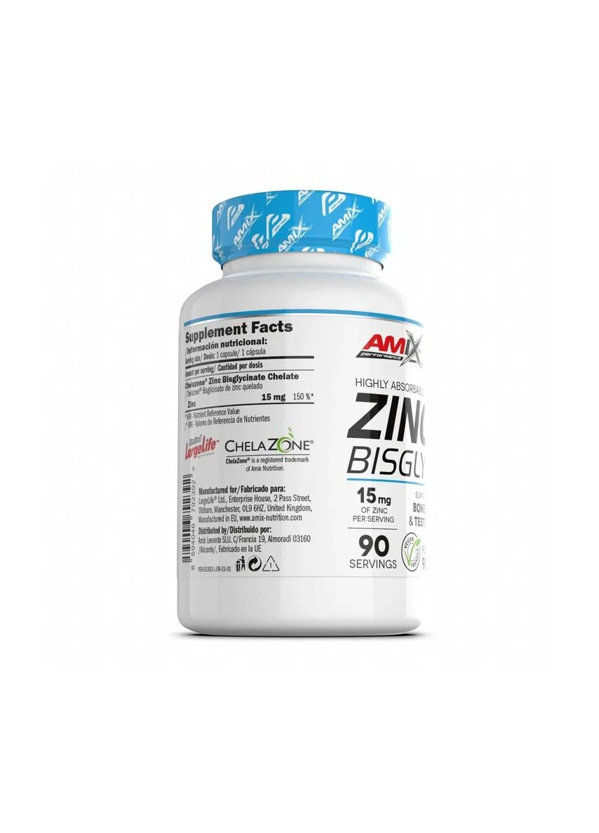 Цинк бисглицинат Performance Zinc Bisglycinate 90 веганских капсул Amix (368786088)