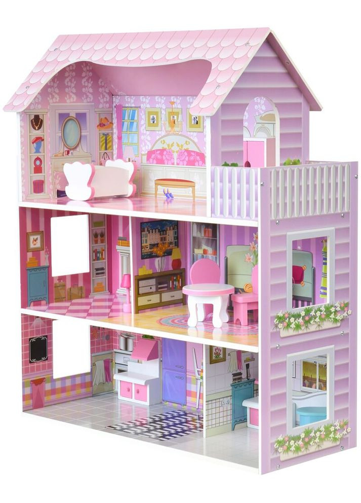 Деревянный кукольный дом с LED подсветкой () 3892 Funfit (309005948)