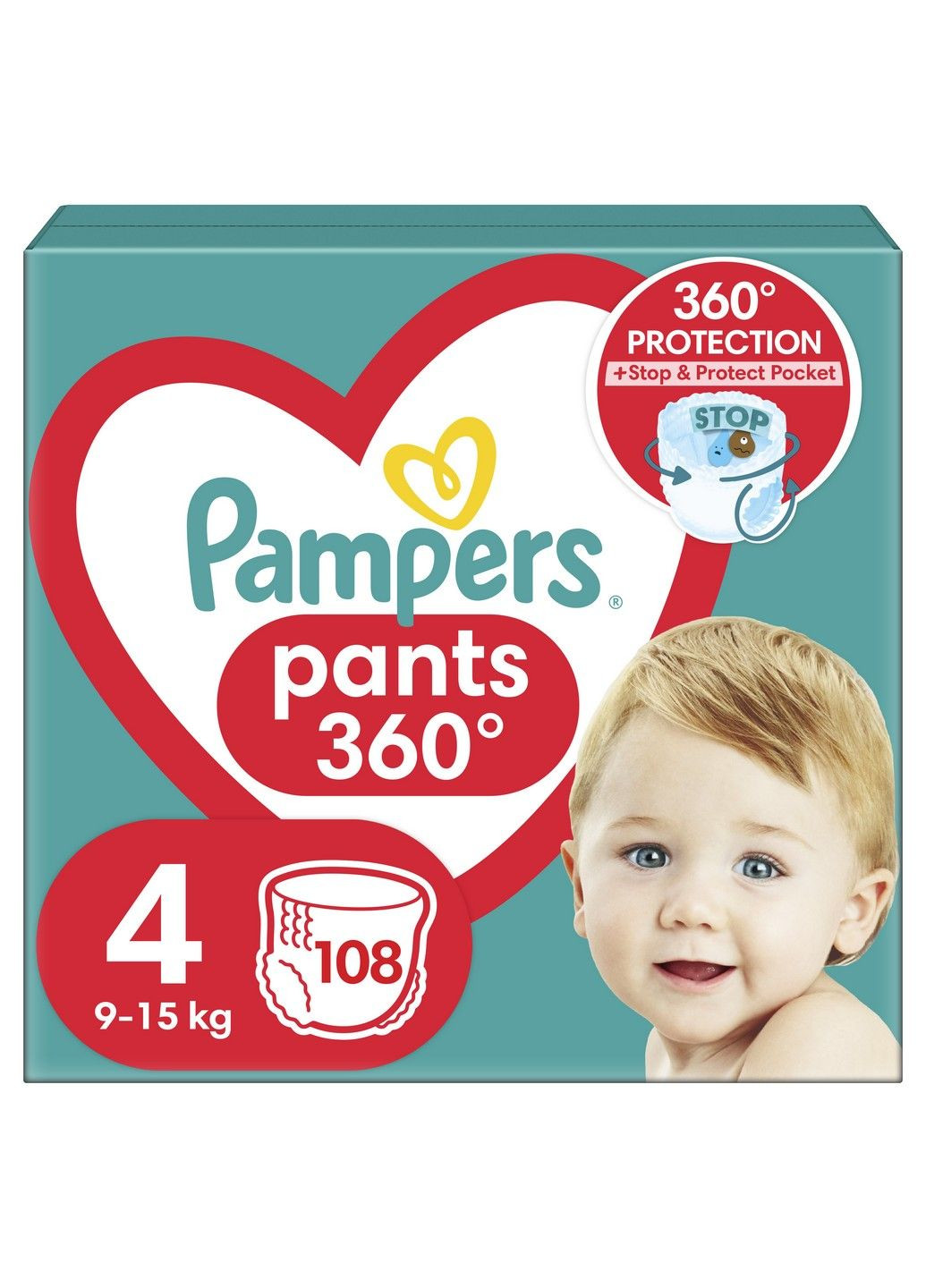 Підгузки - трусики Pants Розмір 4 (9-15 кг), 108 шт Pampers (304419244)