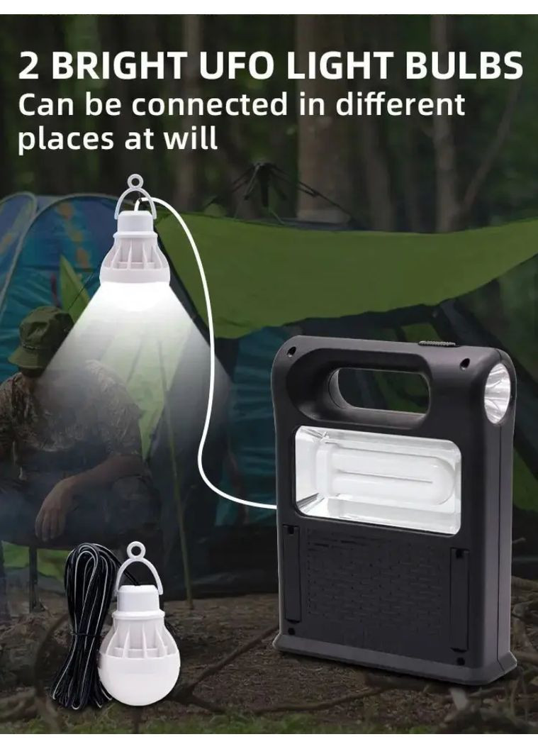 Портативний світлодіодний ліхтар з лампочками для освітлення CL 12 із сонячною панеллю та функцією power bank Cclamp (363840926)