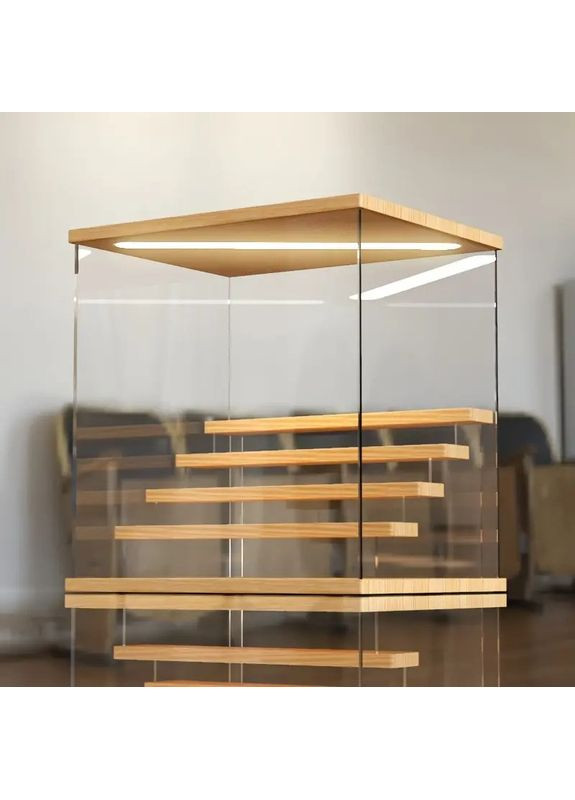 Бокс-витрина прозрачная с подсветкой для аксессуаров с дверцей 320х320 Акрил 3 мм (код: B23005L ) Woody (331902253)