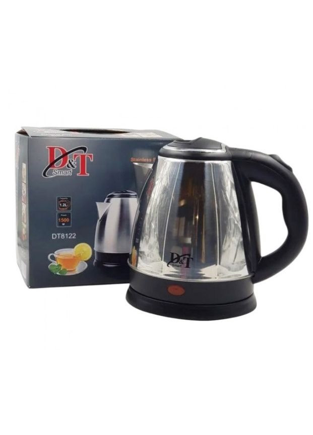 Електрочайник з нержавіючої сталі D&T Smart DT-8122 1.2 л 1500 Вт чайник нержавійка No Brand (317169986)
