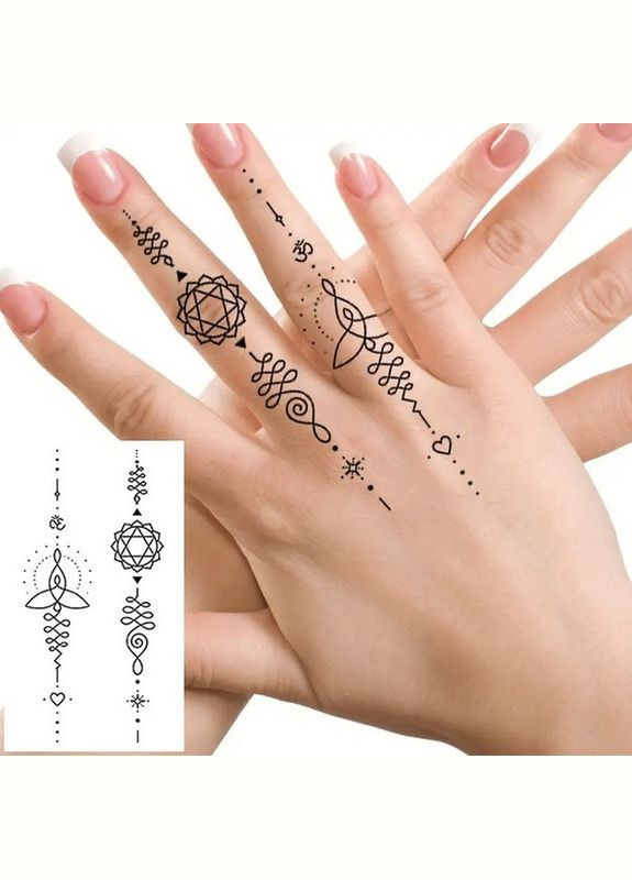 Набір дитячих тимчасових тату "Чорні міні №2" black-tattoo-mini-set-2-3, 30 штук по 9,5*5,5 см Fresh Tattoo (316270521)