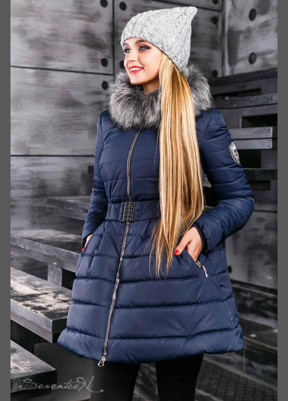 Синя демісезонна куртка зима Seventeen